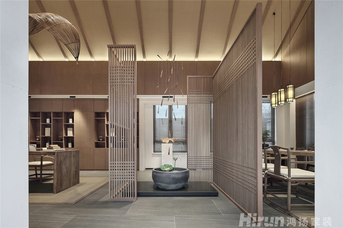 茶室180㎡復(fù)合寫意會所 裝修案例效果圖-4