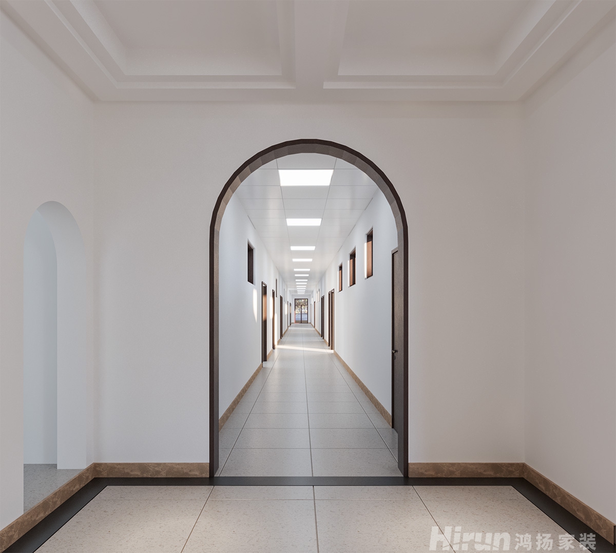 農業大學第一教學樓5600㎡復合寫意寫字樓 裝修案例效果圖-5