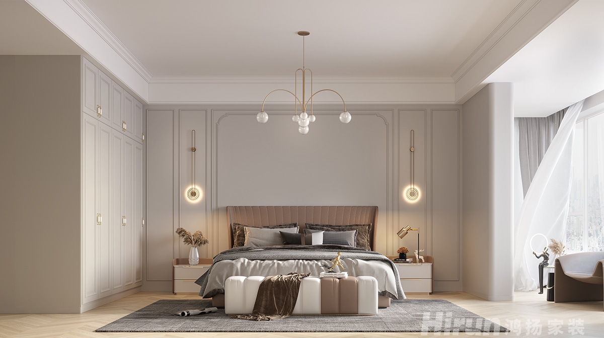 澧水家園200㎡輕歐簡美大平層 裝修案例效果圖-4