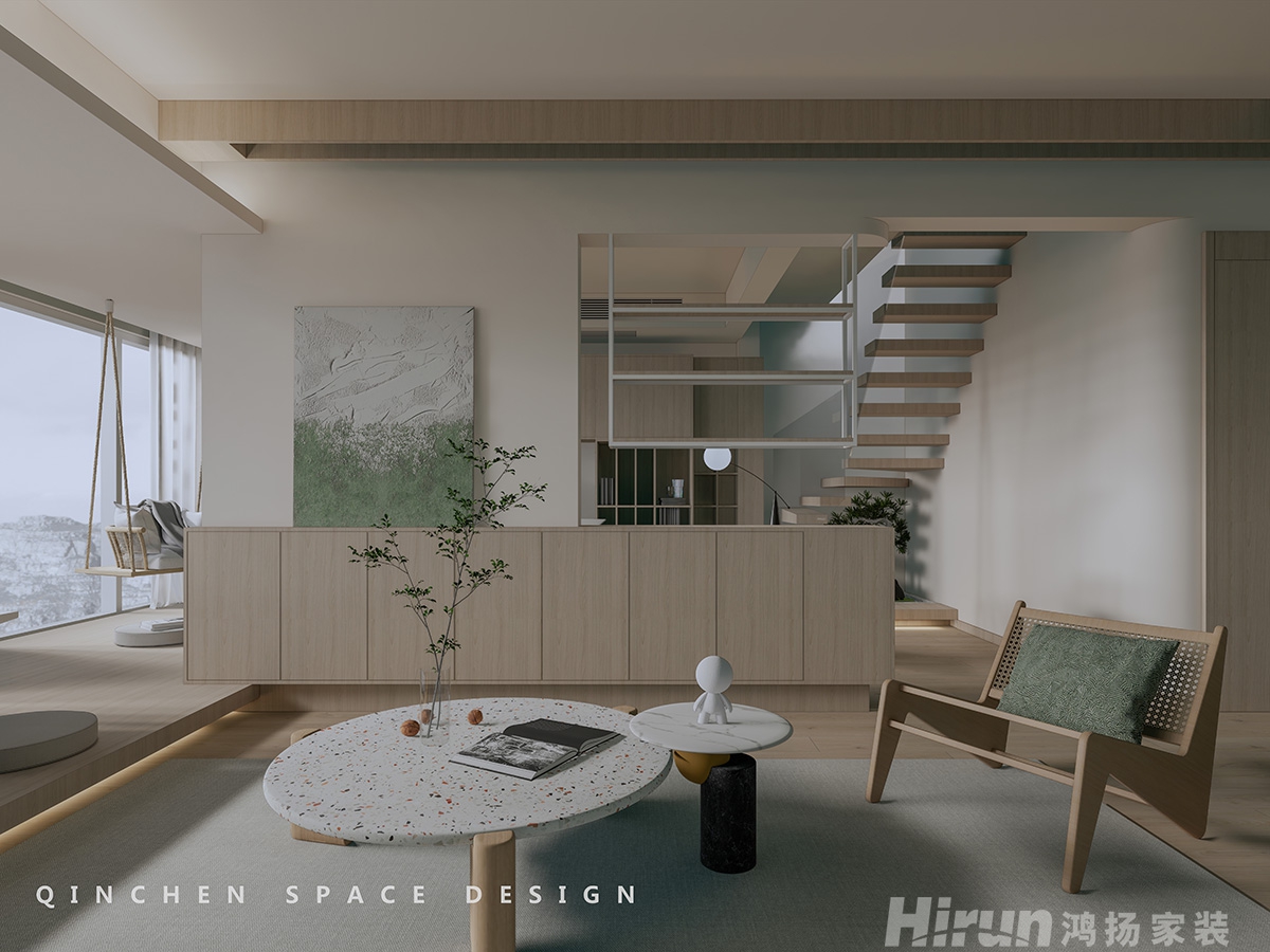 潤和湘江天地200㎡北歐之光復式 裝修案例效果圖-6