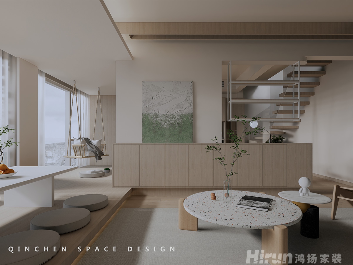 潤和湘江天地200㎡北歐之光復式 裝修案例效果圖-5