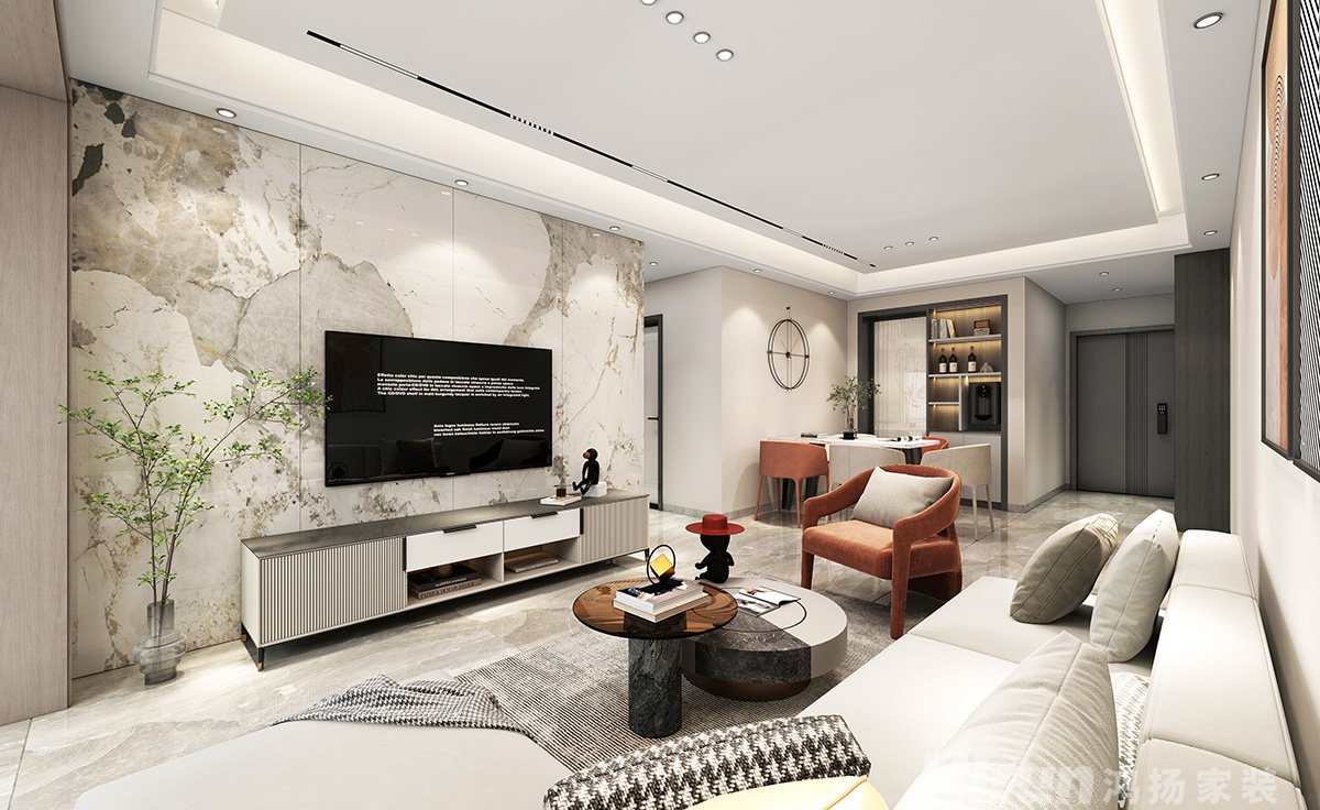 碧桂園城央一品120㎡雅致現代三居室 裝修案例效果圖-6