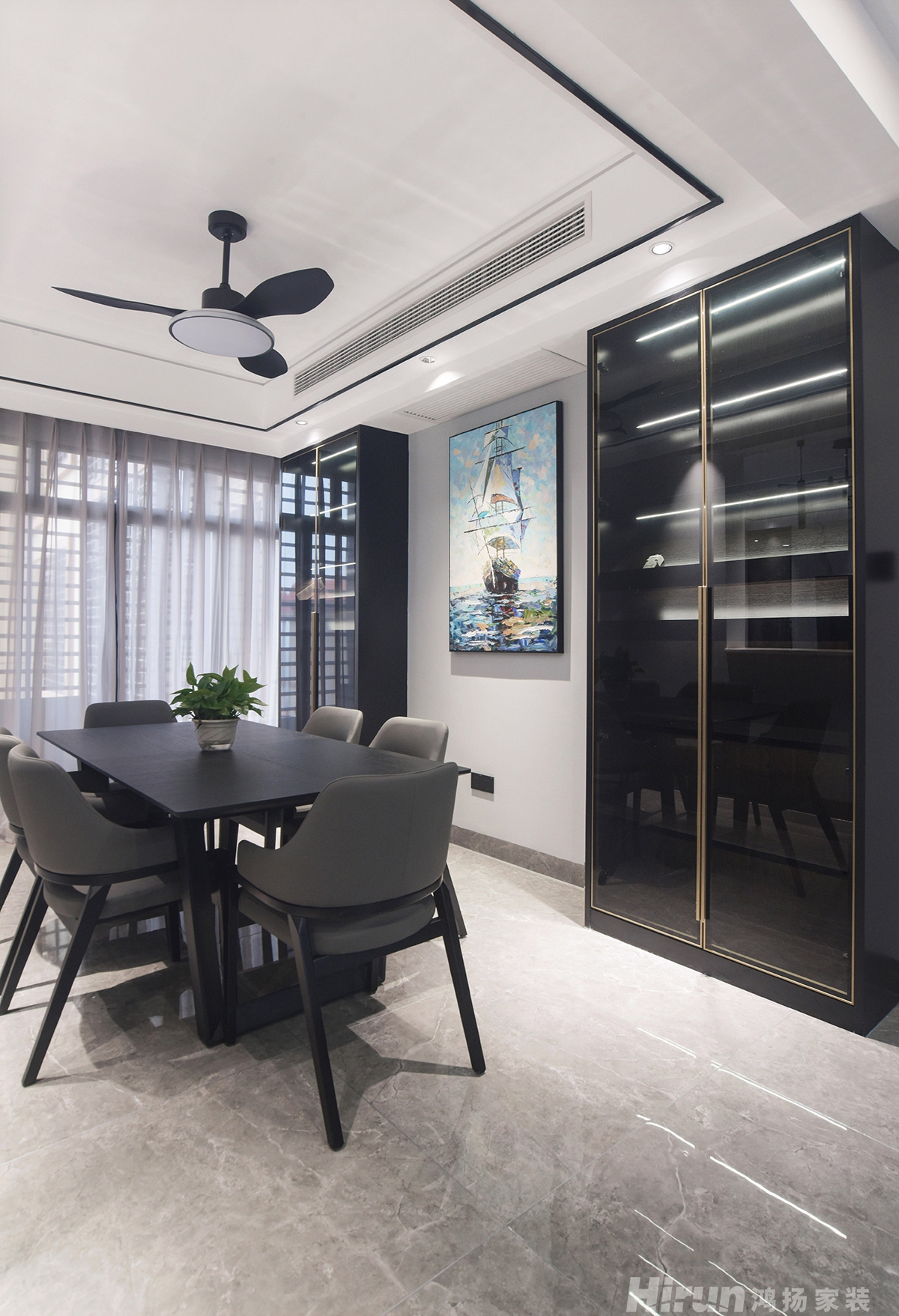 景秀家園160㎡雅致現代四居室 裝修案例實景圖-3