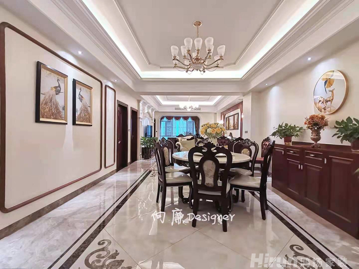 喜臨門(mén)150㎡歐美香頌別墅 裝修案例實(shí)景圖-3