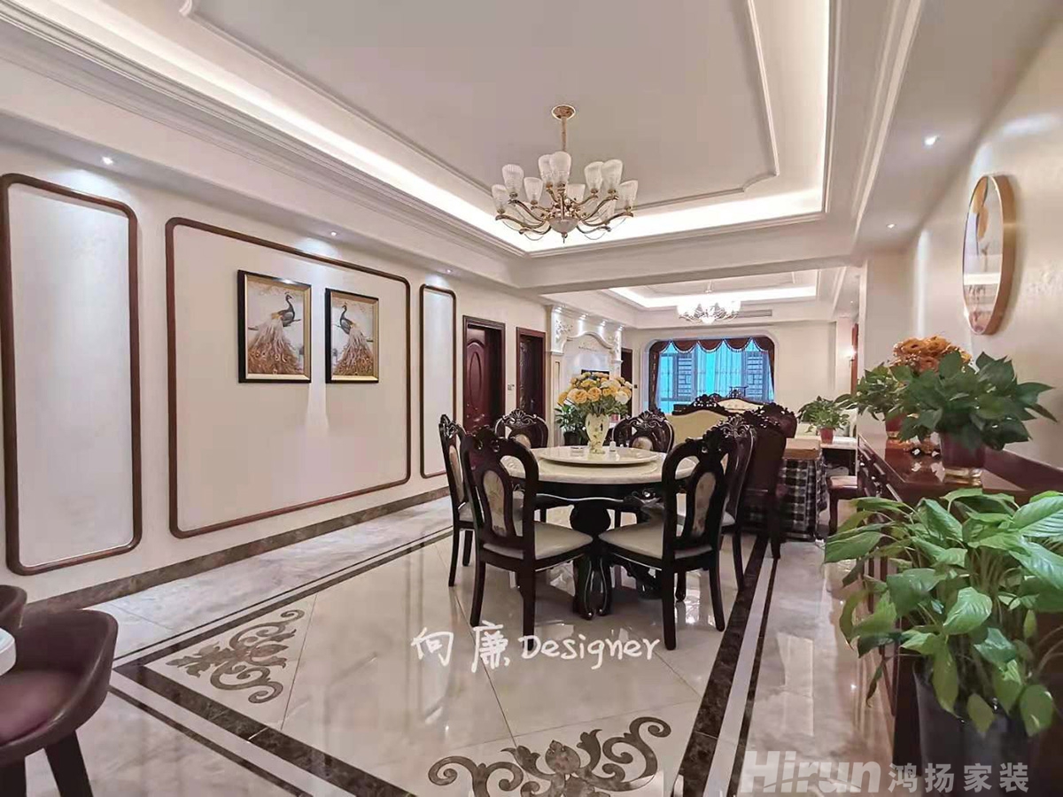 喜臨門(mén)150㎡歐美香頌別墅 裝修案例實(shí)景圖-2