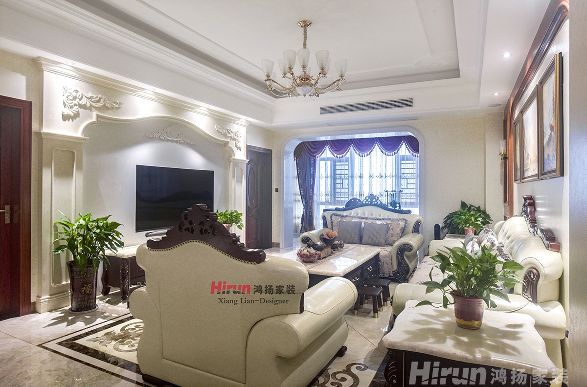 喜臨門(mén)150㎡歐美香頌別墅 裝修案例實(shí)景圖-7