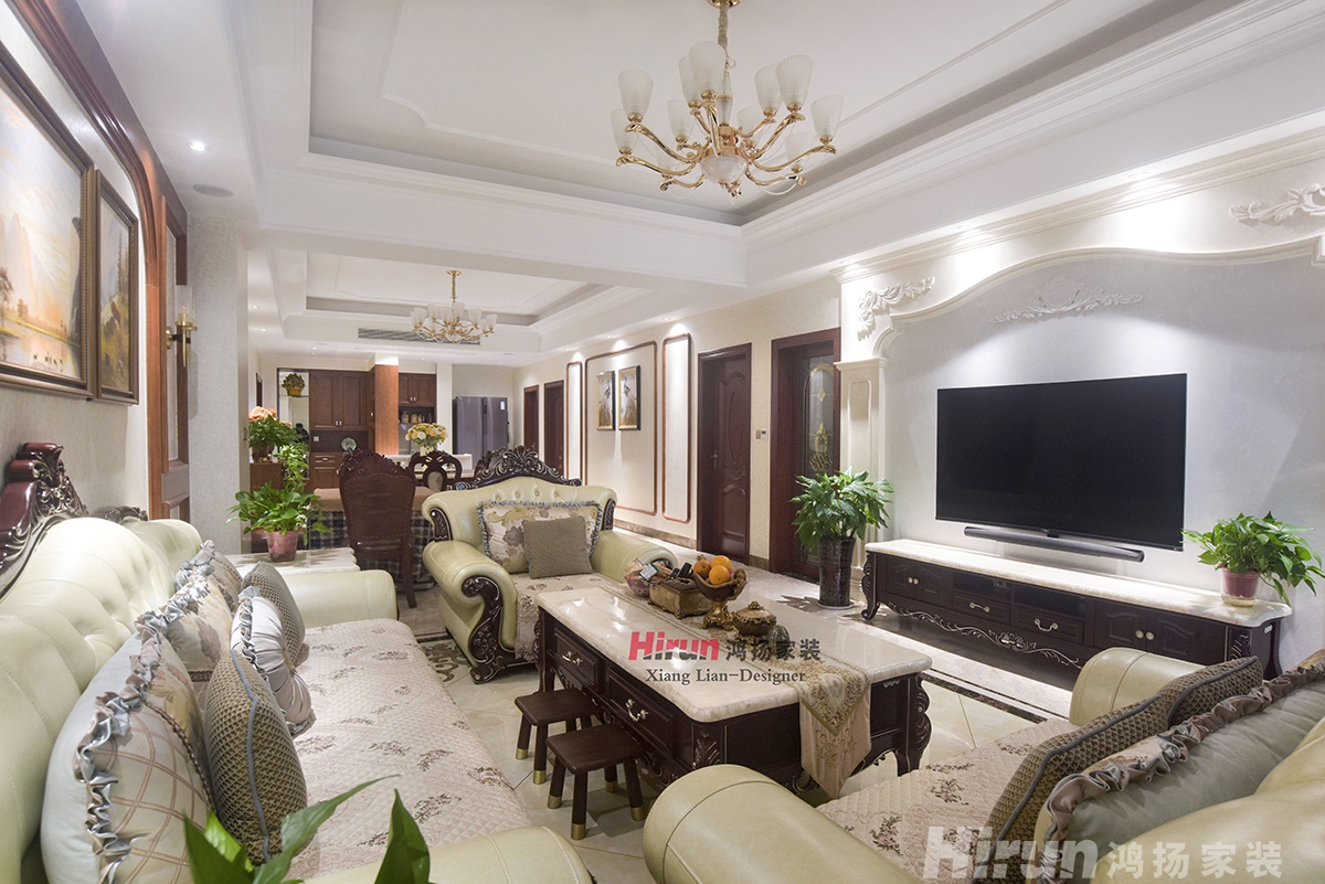 喜臨門(mén)150㎡歐美香頌別墅 裝修案例實(shí)景圖-10