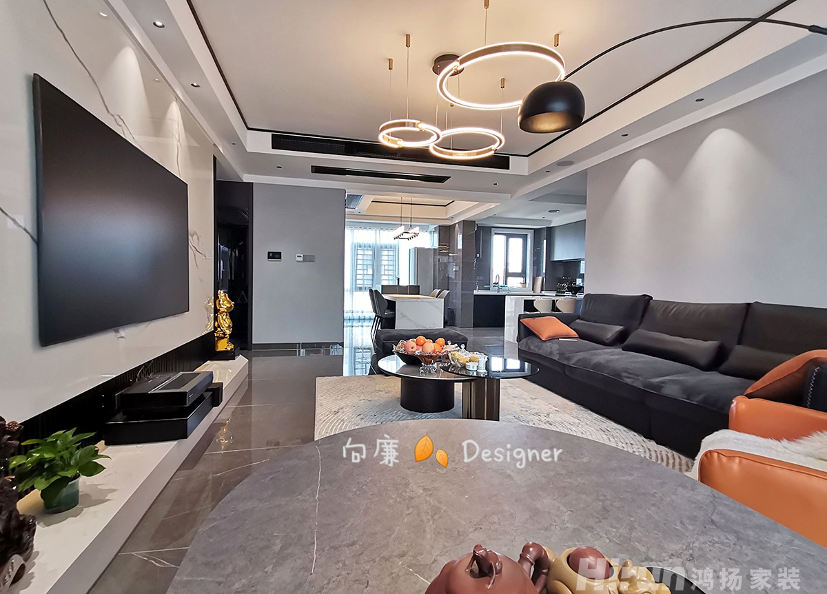 中央花園160㎡雅致現代四居室 裝修案例實景圖-5