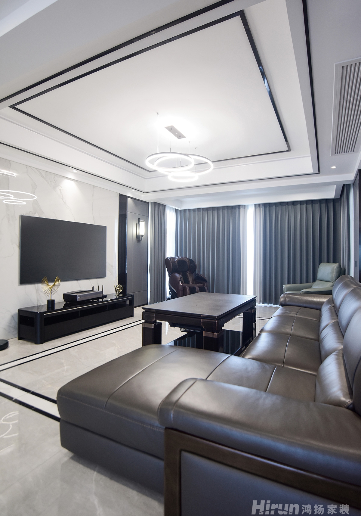 紫金名門160㎡雅致現(xiàn)代四居室 裝修案例實(shí)景圖-3