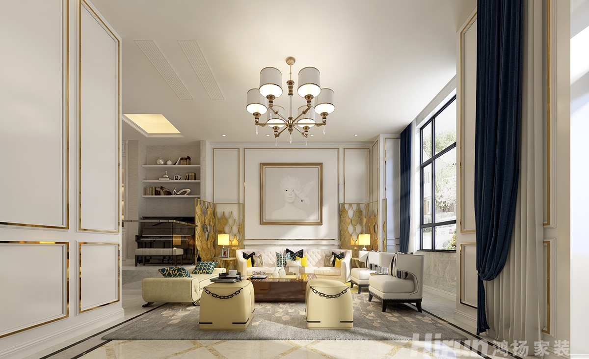中海天鑒400㎡新裝飾主義別墅 裝修案例效果圖-5
