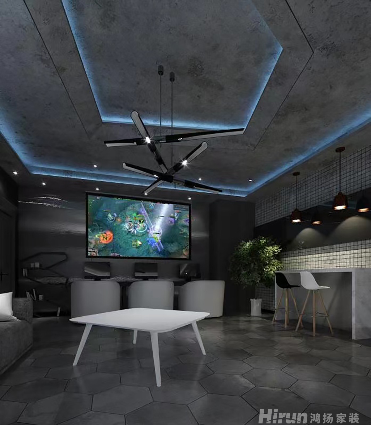 中海天鑒400㎡新裝飾主義別墅 裝修案例效果圖-7