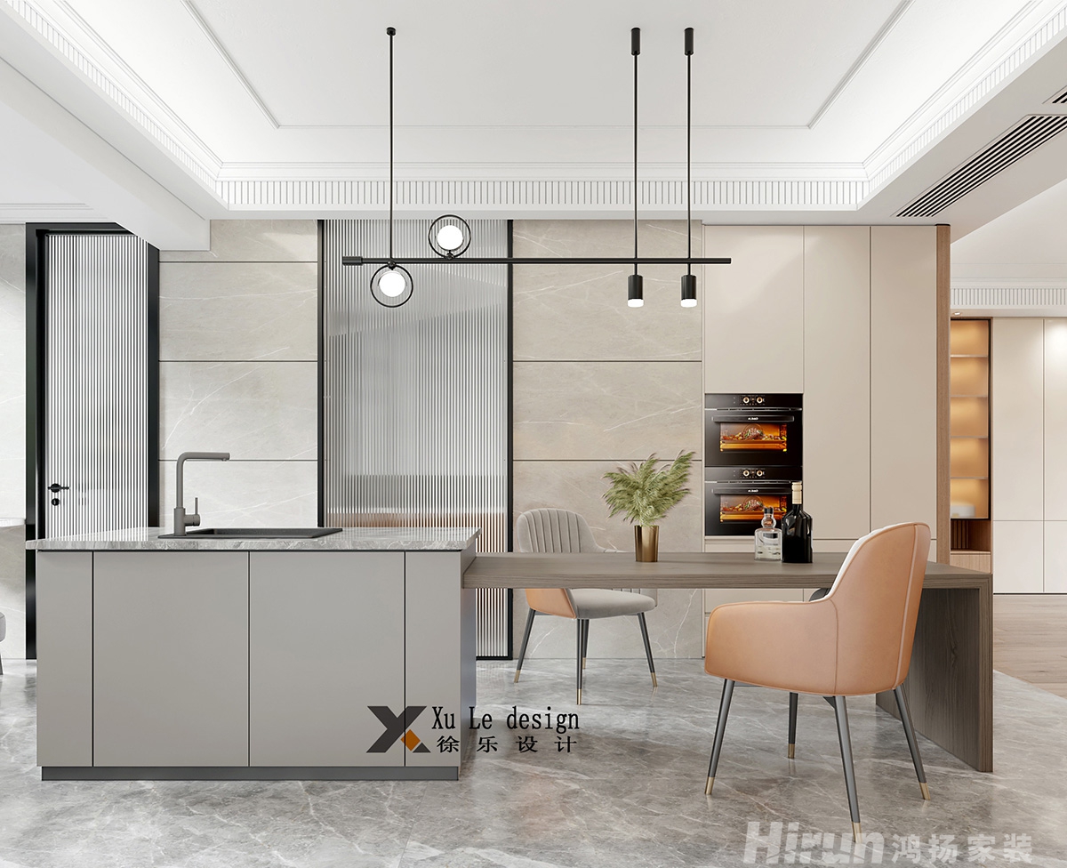 城投瀚城璞岸182㎡北歐之光三居室 裝修案例效果圖-3