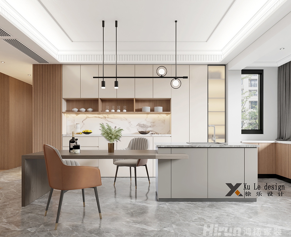 城投瀚城璞岸182㎡北歐之光三居室 裝修案例效果圖-5