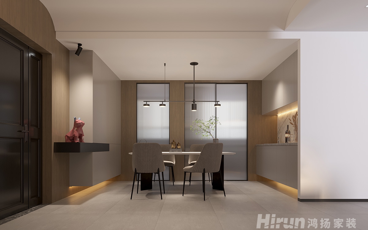 楚才閣140㎡雅致現代三居室 裝修案例效果圖-4