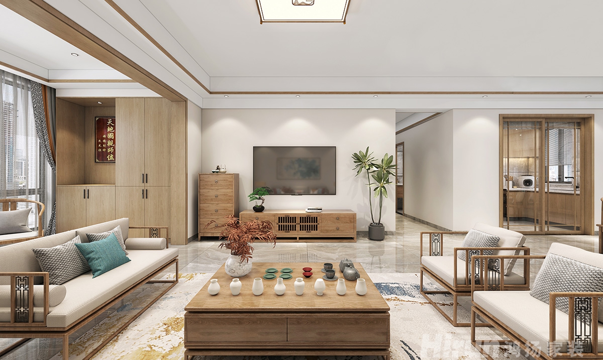 旭日丹城160㎡復合寫意四居室 裝修案例效果圖-2