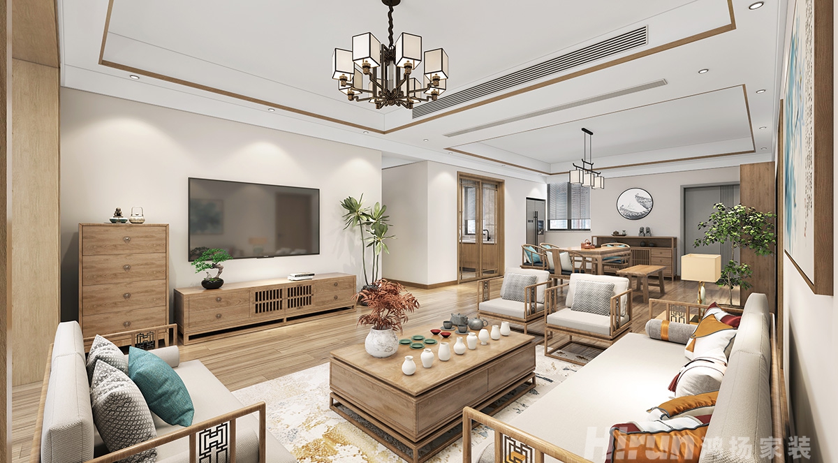 旭日丹城160㎡復合寫意四居室 裝修案例效果圖-1