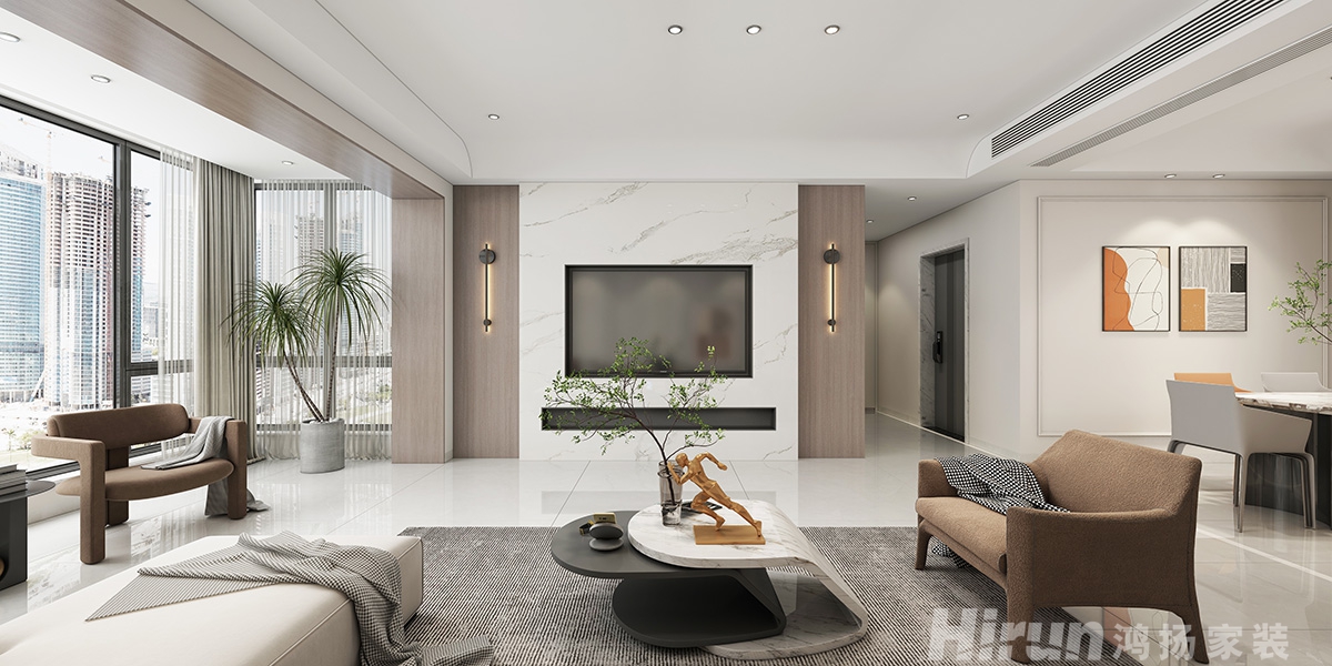 碧桂園城央一品180㎡新裝飾主義四居室 裝修案例效果圖-6