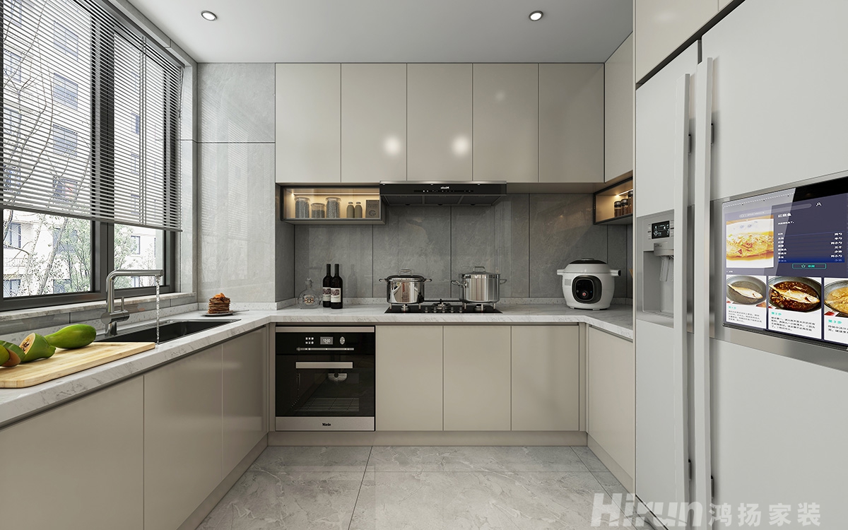 中央銘城130㎡北歐之光三居室 裝修案例效果圖-1