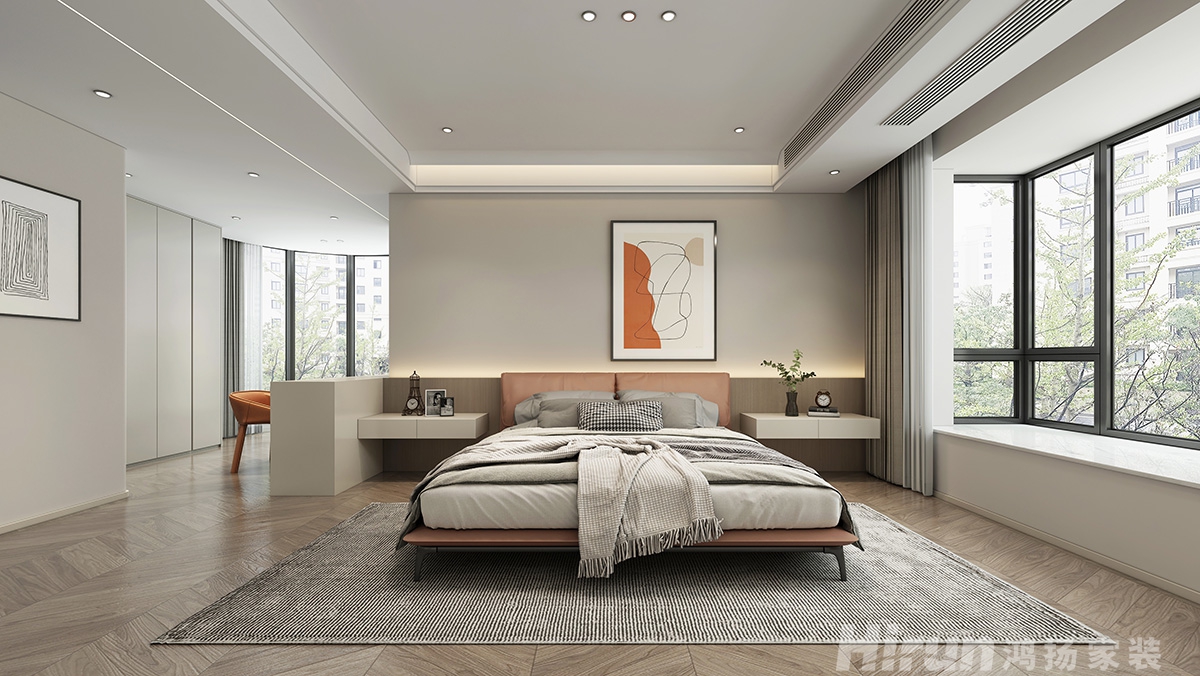 中央銘城130㎡北歐之光三居室 裝修案例效果圖-3