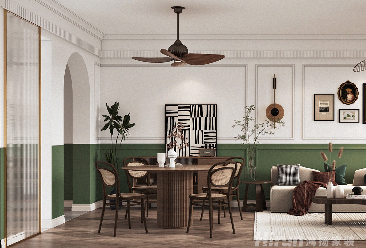 北京御園130㎡新裝飾主義三居室 裝修案例效果圖-4