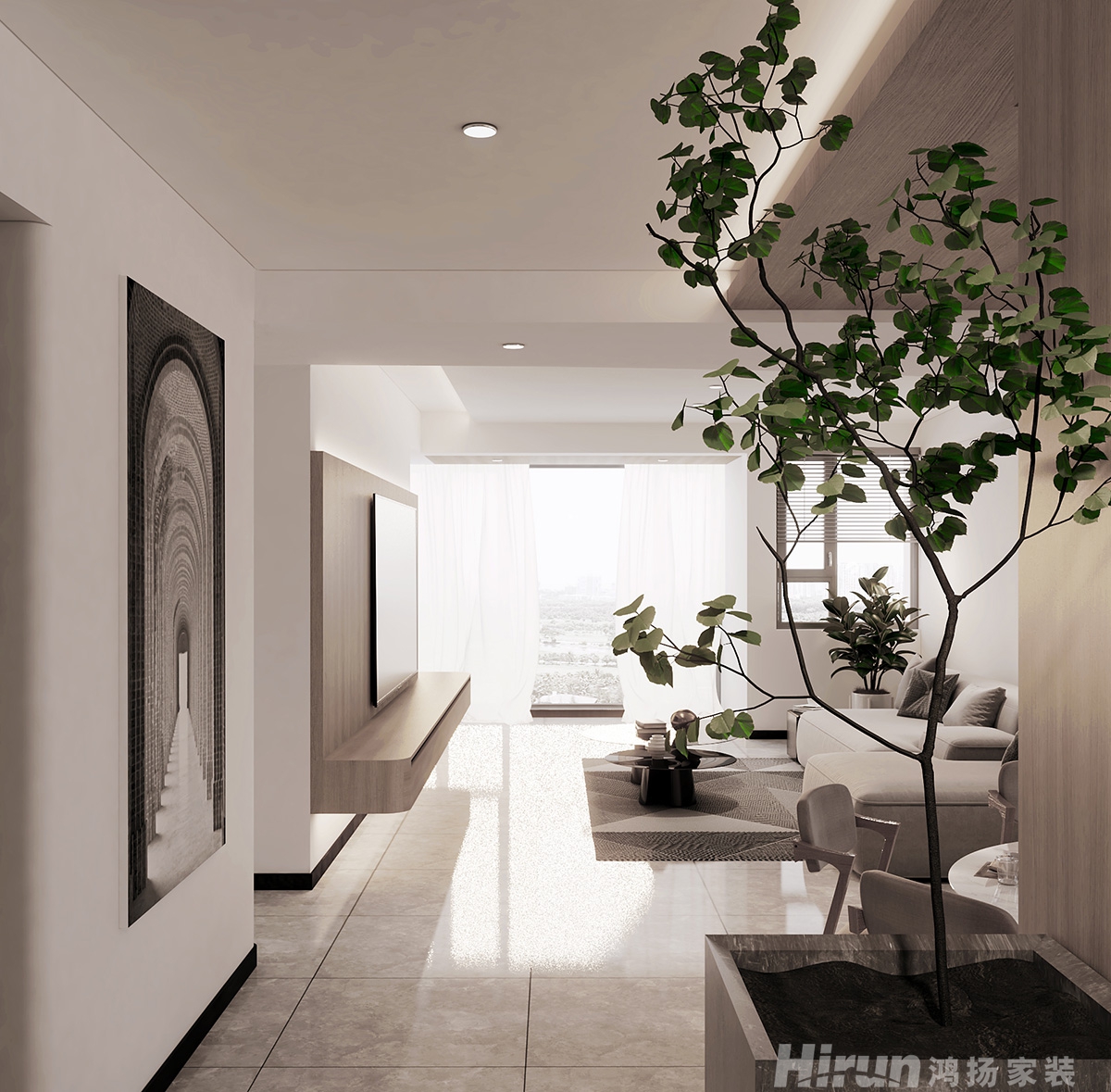 林業局單位房140㎡三居室 裝修案例效果圖-2