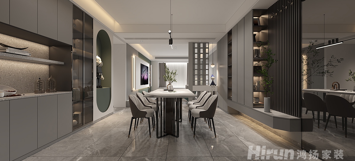 湘水明珠130㎡雅致現(xiàn)代三居室 裝修案例效果圖-4