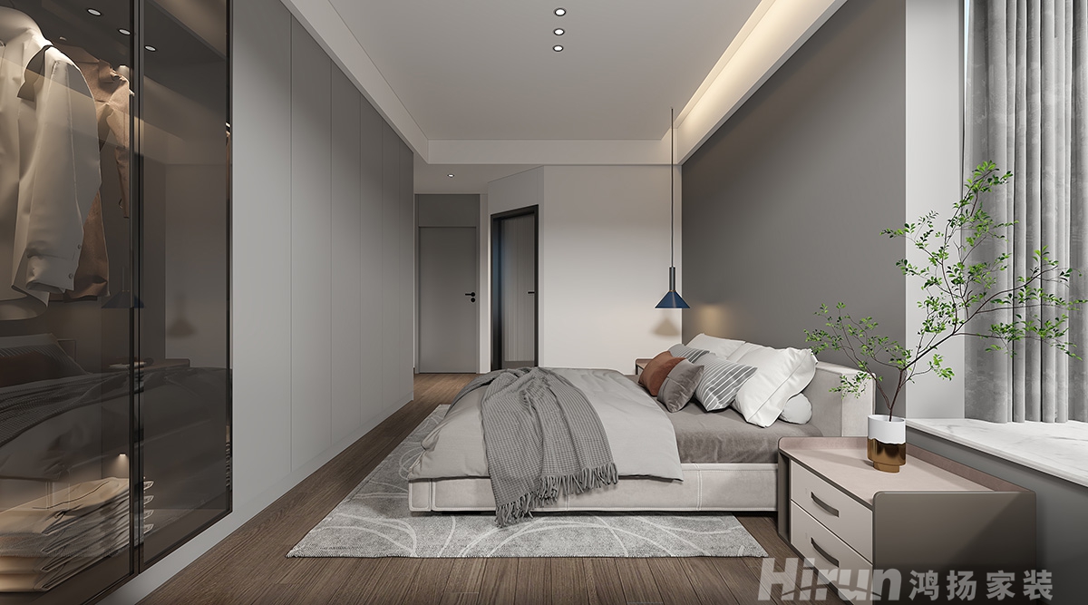 湘水明珠130㎡雅致現(xiàn)代三居室 裝修案例效果圖-1