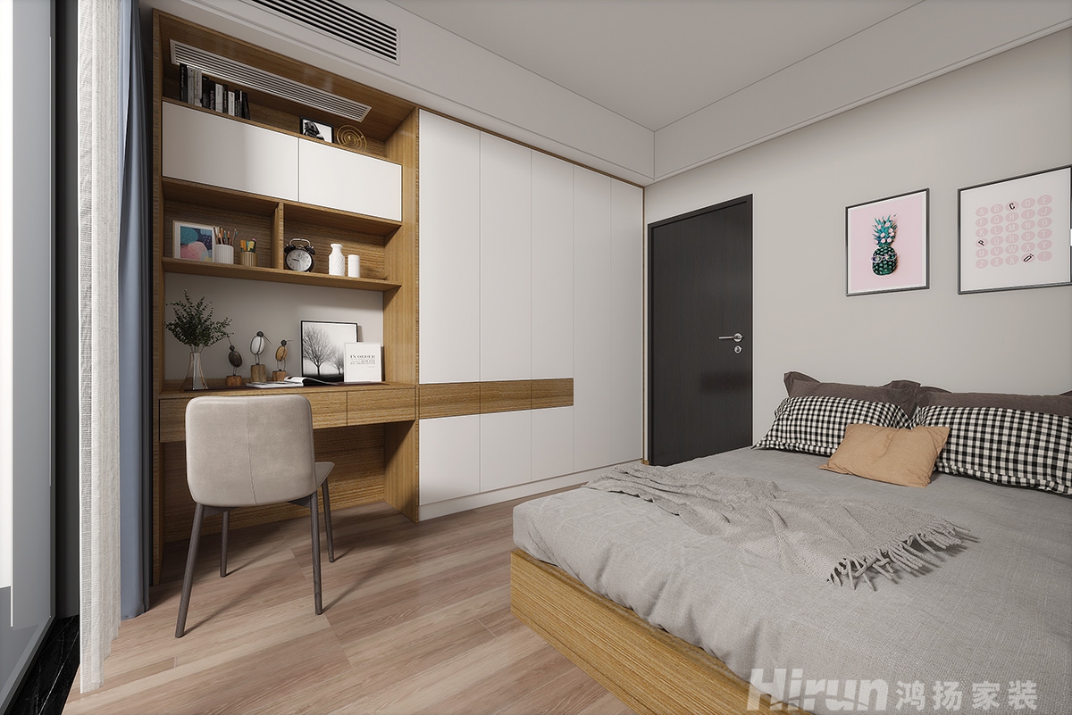 大漢龍城120㎡北歐之光三居室 裝修案例效果圖-4