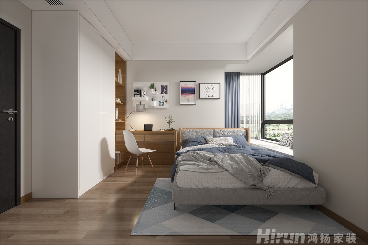 大漢龍城120㎡北歐之光三居室 裝修案例效果圖-2