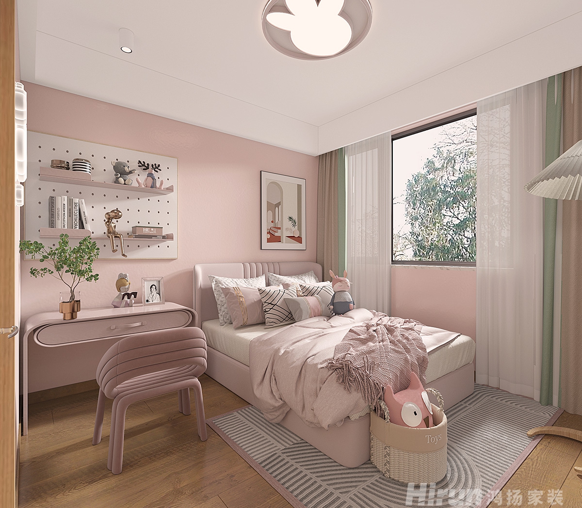 佳惠懷熙府90㎡北歐之光二居室 裝修案例效果圖-2