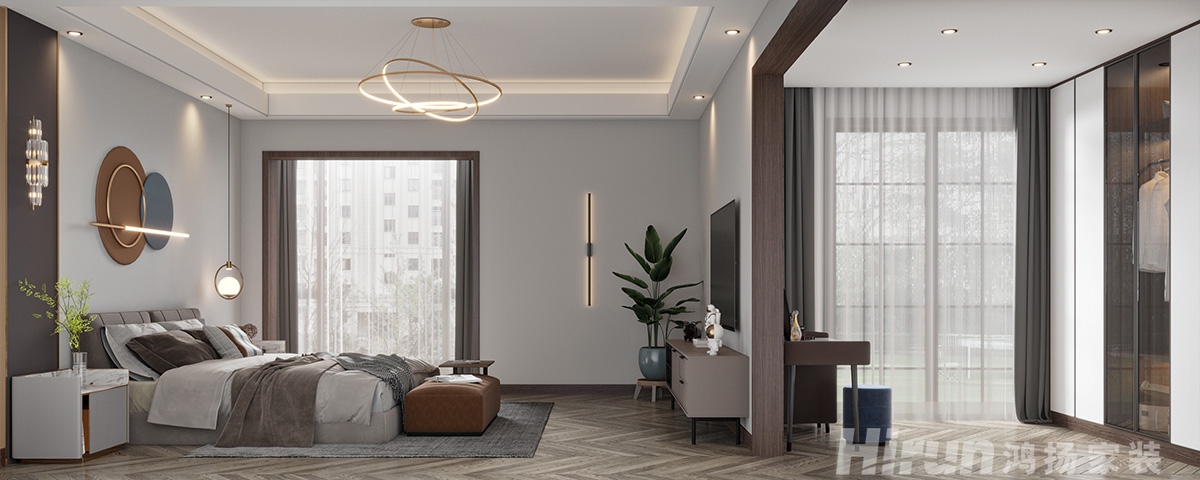 恒大御景灣320㎡復(fù)合寫(xiě)意別墅 裝修案例效果圖-2