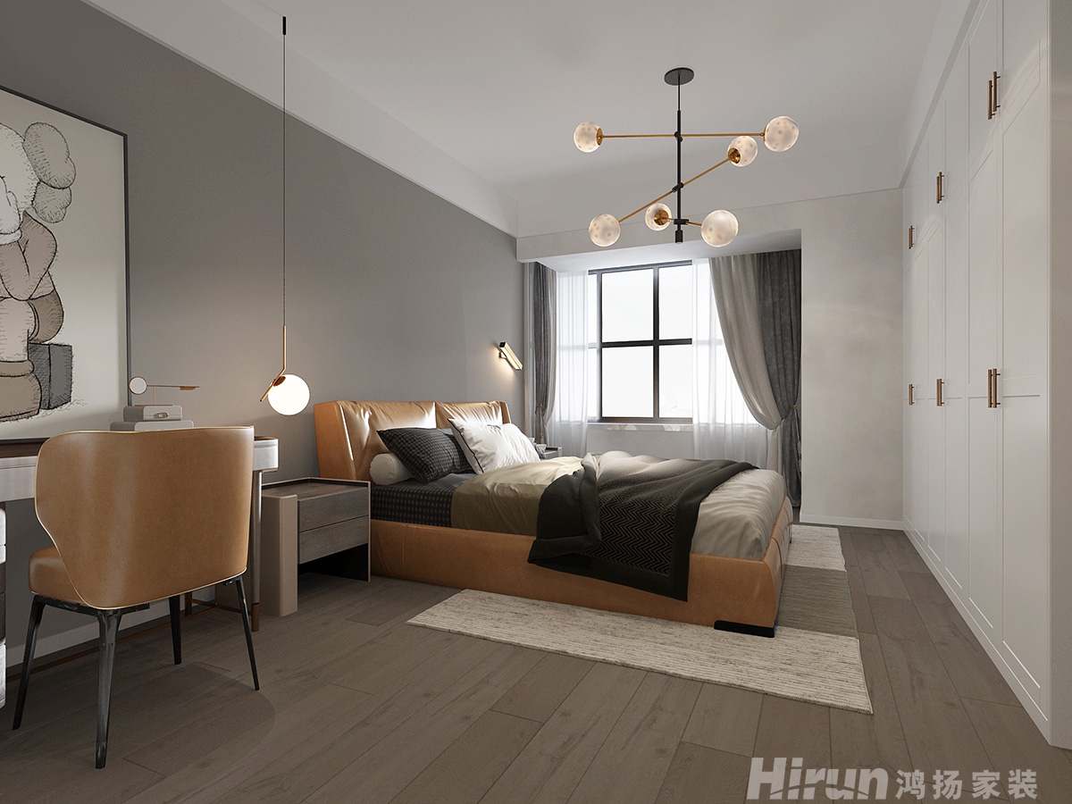 水榭花城160㎡雅致現(xiàn)代四居室 裝修案例效果圖-6