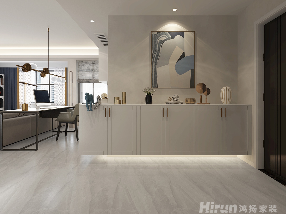 水榭花城160㎡雅致現(xiàn)代四居室 裝修案例效果圖-4