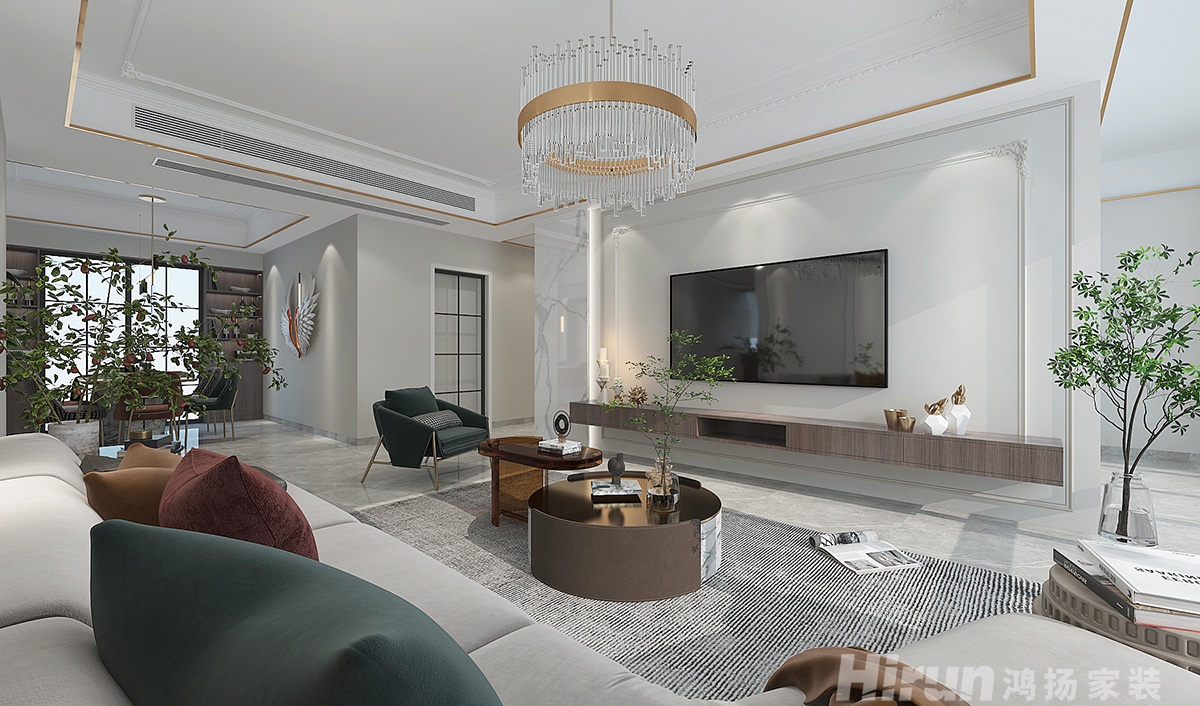 旭日丹城160㎡新裝飾主義四居室 裝修案例效果圖-4