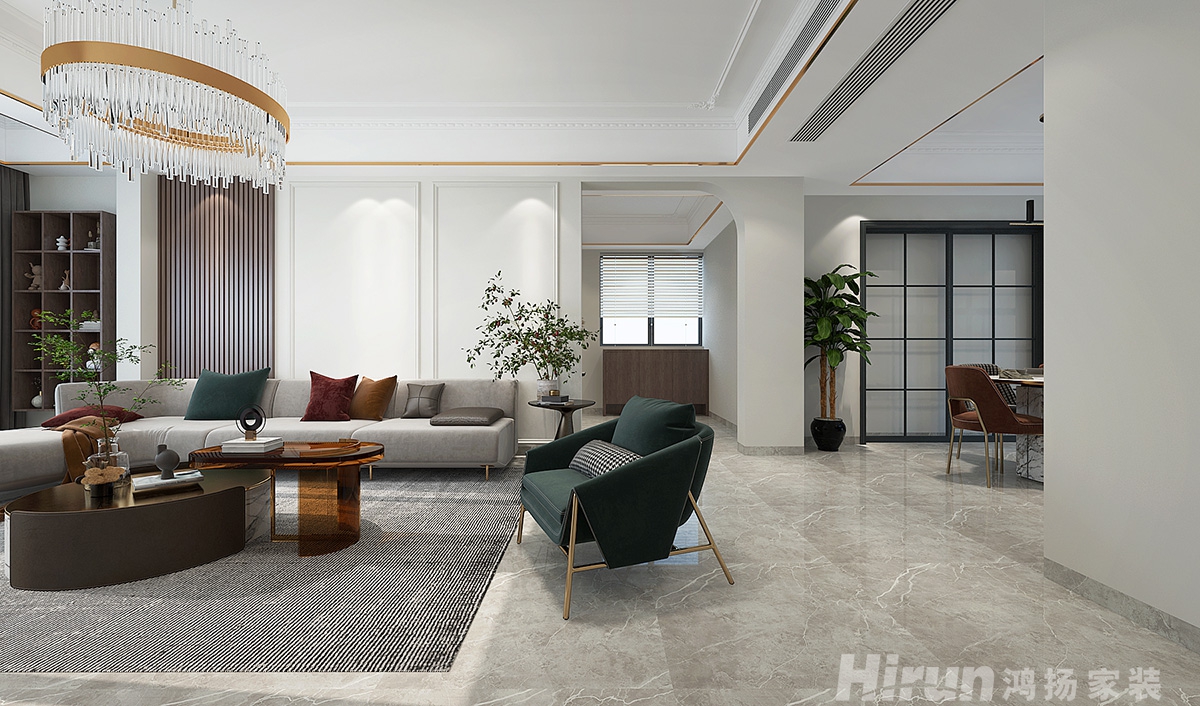 旭日丹城160㎡新裝飾主義四居室 裝修案例效果圖-1