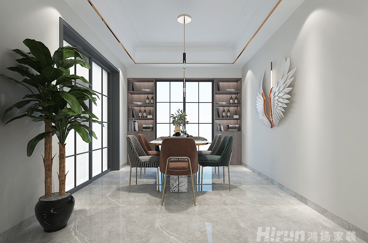 旭日丹城160㎡新裝飾主義四居室 裝修案例效果圖-7