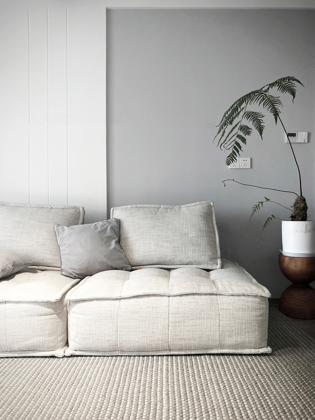 華潤桃園里130㎡極簡詫寂三居室 裝修案例實景圖-4