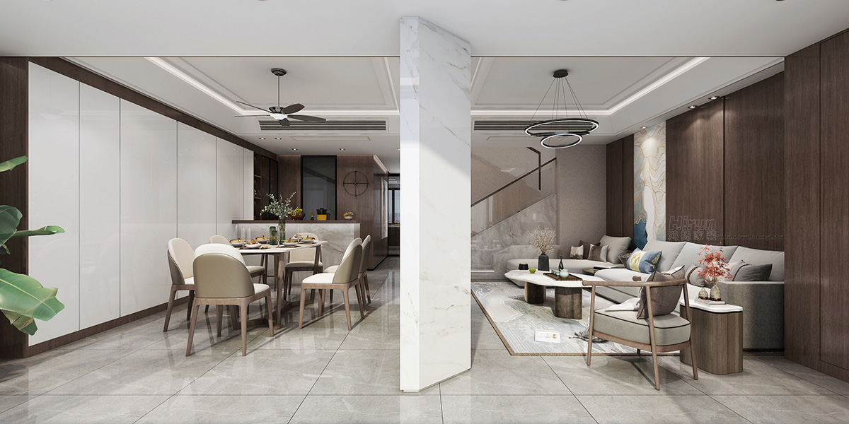 當(dāng)代上品灣300㎡復(fù)合寫意疊墅 裝修案例效果圖-8