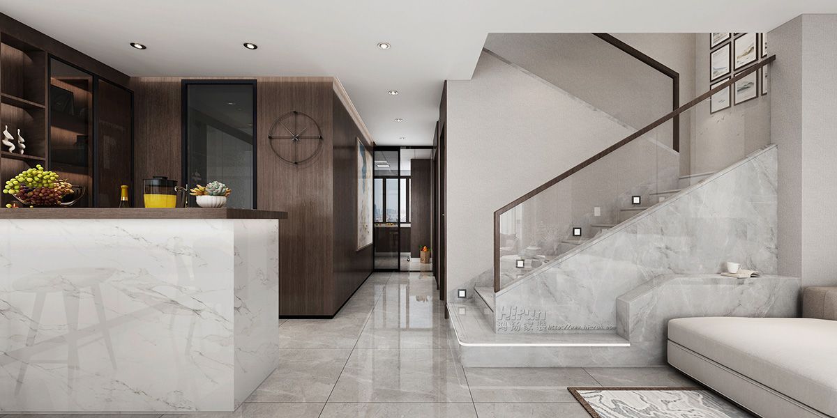 當(dāng)代上品灣300㎡復(fù)合寫意疊墅 裝修案例效果圖-5