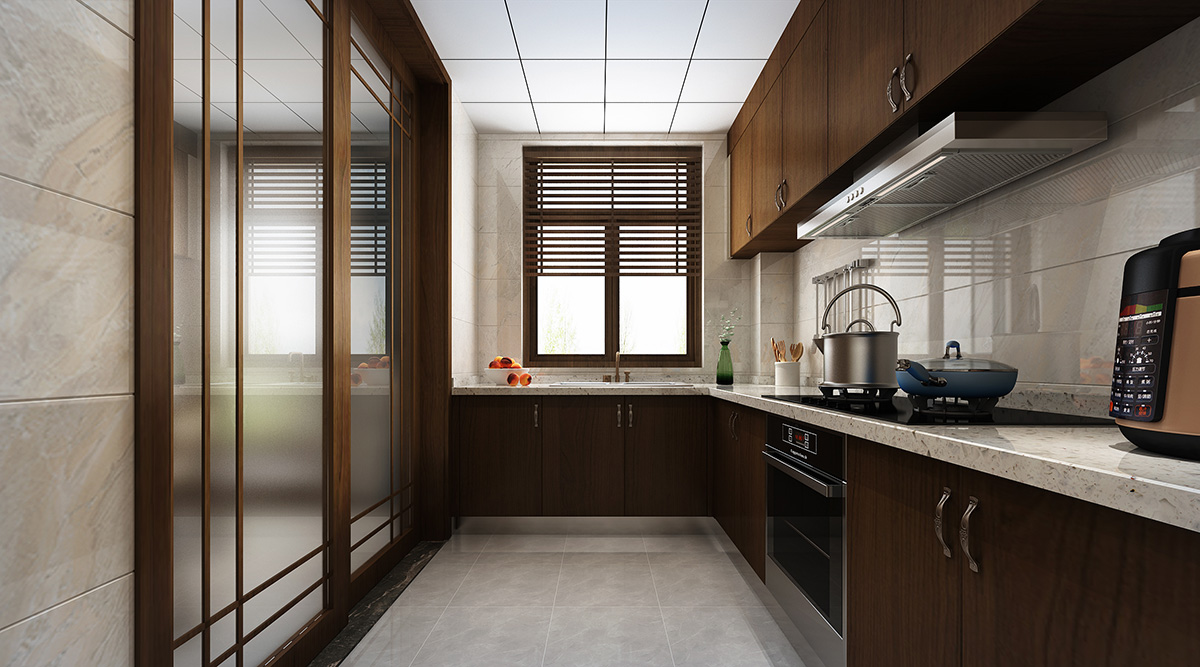 華晨山水州城150㎡復(fù)合寫(xiě)意四居室 裝修案例效果圖-2