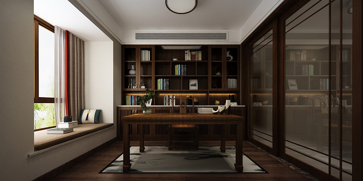 華晨山水州城150㎡復(fù)合寫(xiě)意四居室 裝修案例效果圖-3