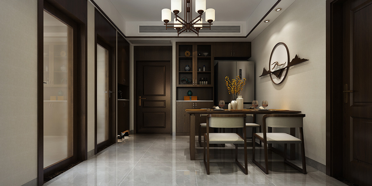 華晨山水州城150㎡復合寫意四居室 裝修案例效果圖-1