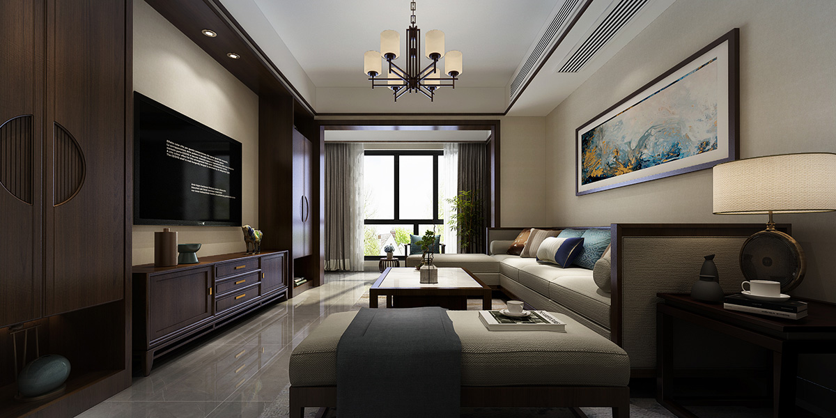 華晨山水州城150㎡復合寫意四居室 裝修案例效果圖-2