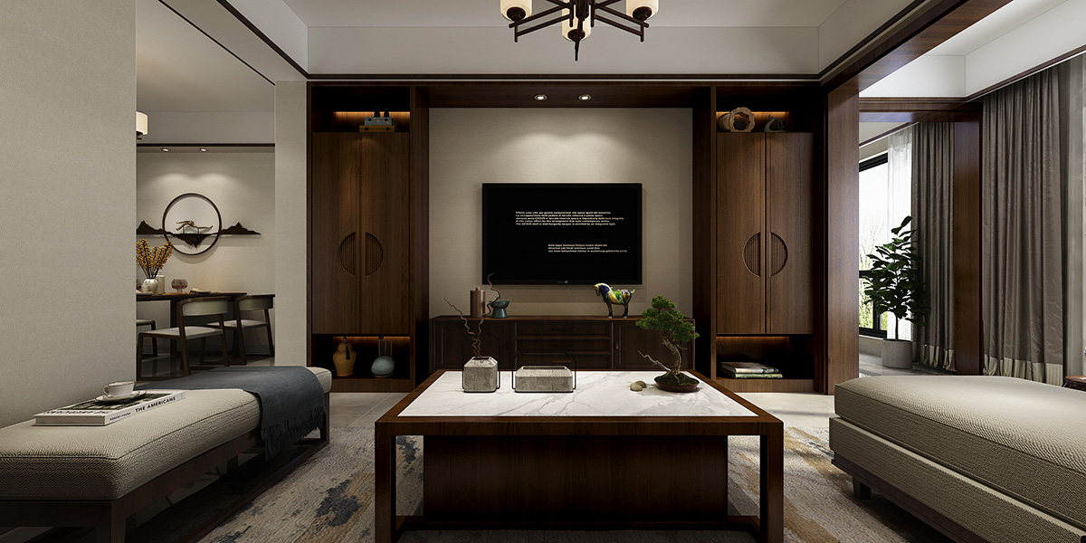 華晨山水州城150㎡復合寫意四居室 裝修案例效果圖-5