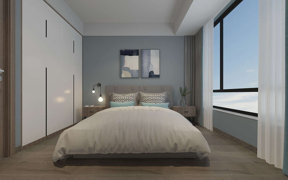 湘江名都140㎡雅致現代三居室 裝修案例效果圖-8