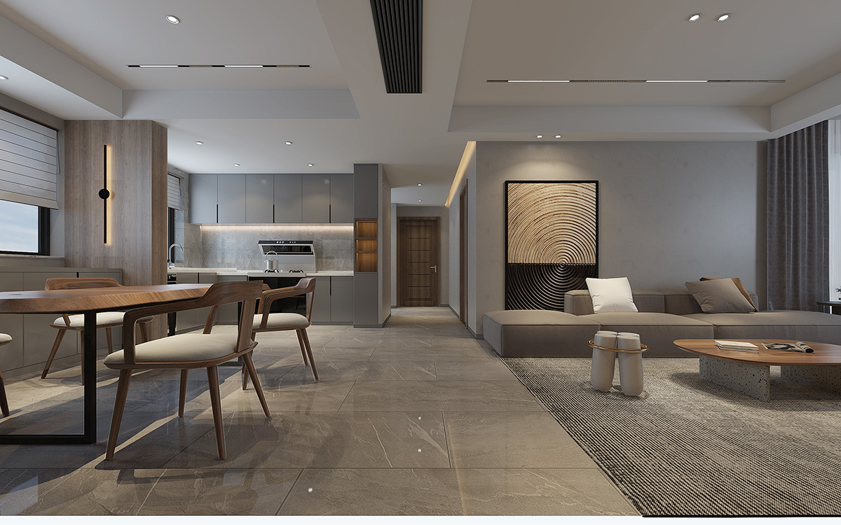 湘江名都140㎡雅致現代三居室 裝修案例效果圖-5