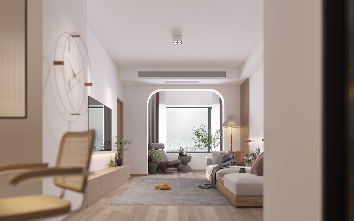 天鴻中央大院92㎡北歐之光二居室 裝修案例效果圖-4