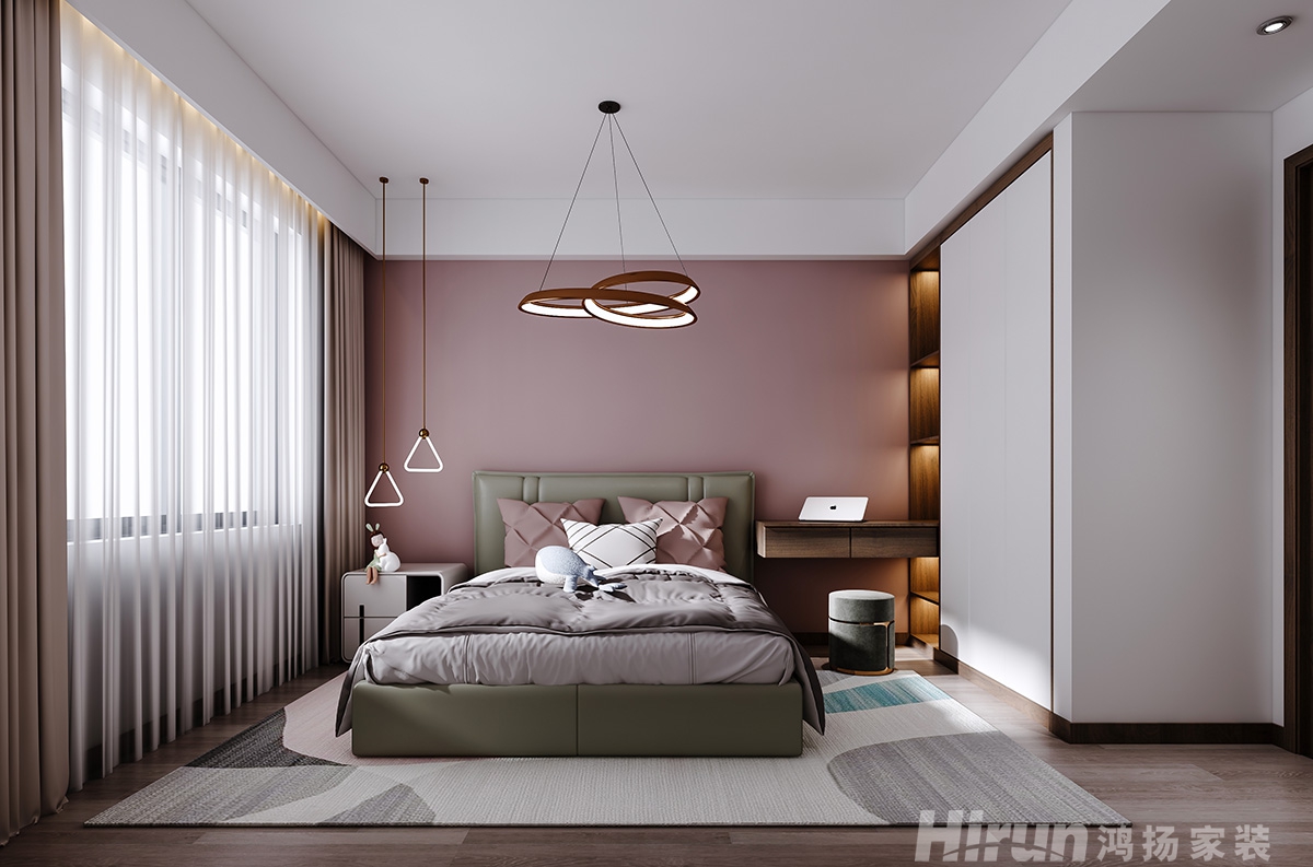 澳海紫東府122㎡復合寫意三居室 裝修案例效果圖-3