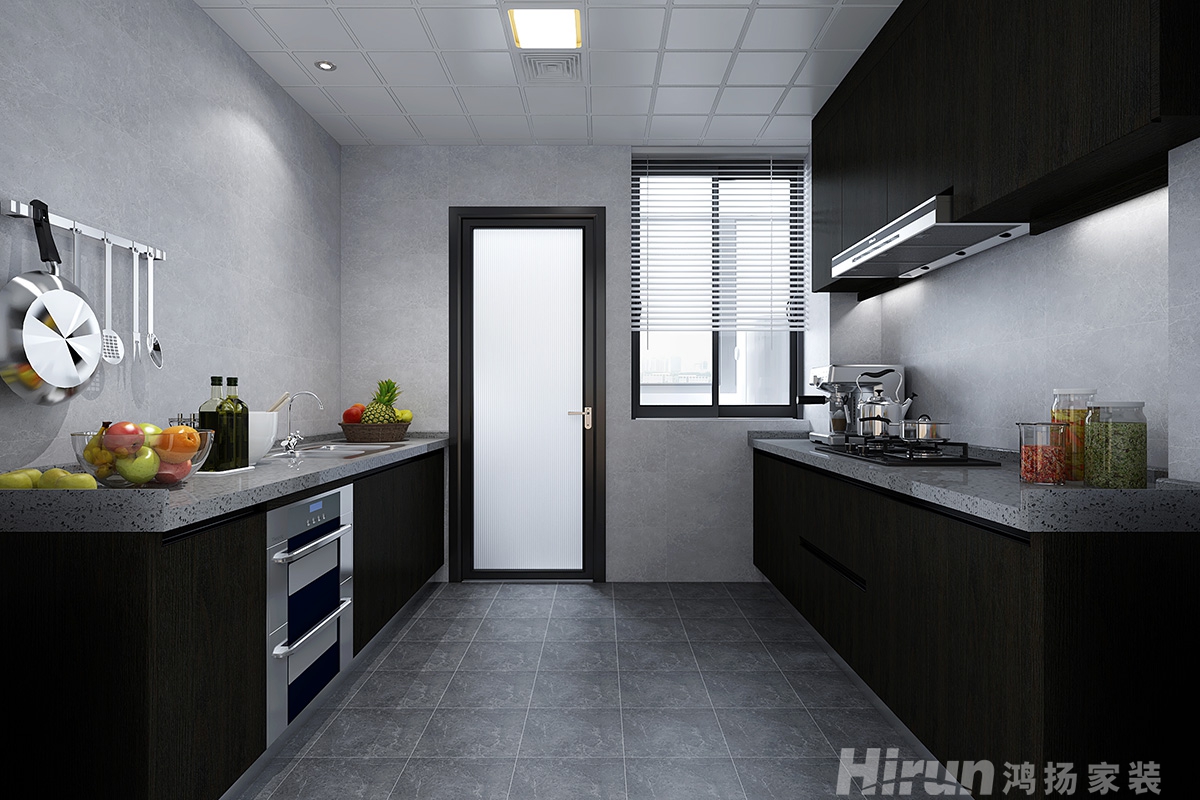 中電家屬房130㎡雅致現代三居室 裝修案例效果圖-1