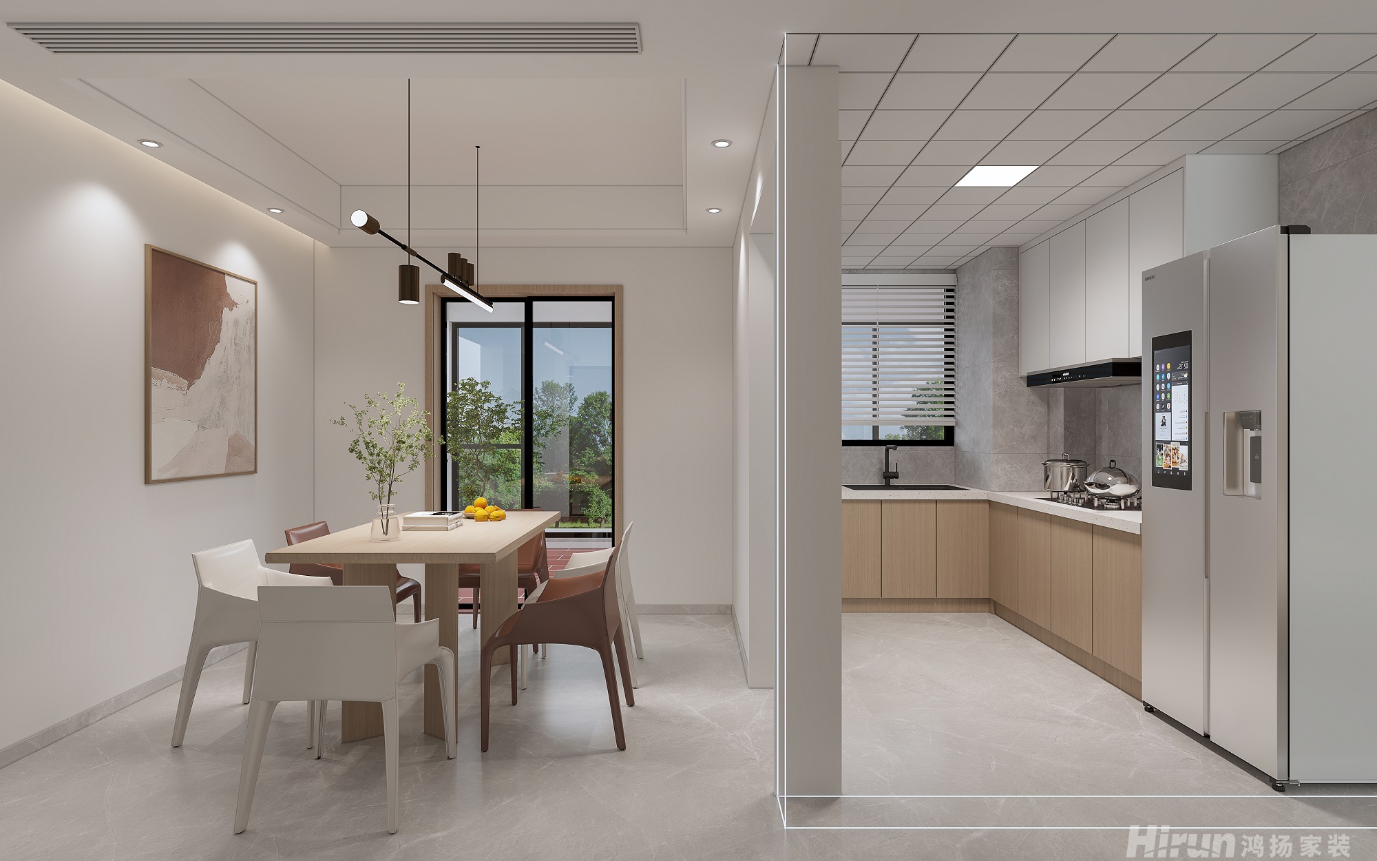 高家坪住宅新區100㎡北歐之光三居室 裝修案例效果圖-2